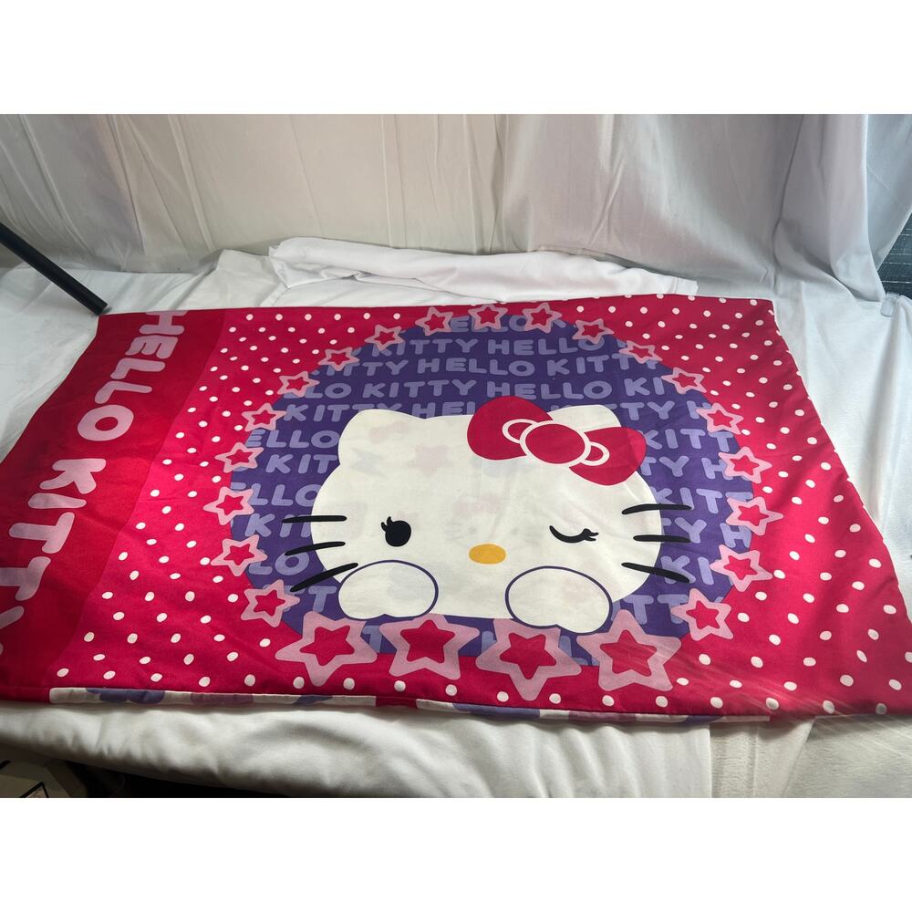 Hello Kitty Sanrio 2013 Authentic Pillow Case 2-Sided Design Polyester 31"X19"